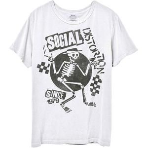 Social Distortion Unisex T-Shirt Speakeasy Checkerboard White